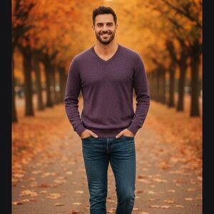 Banana Republic Purple V-Neck Sweater